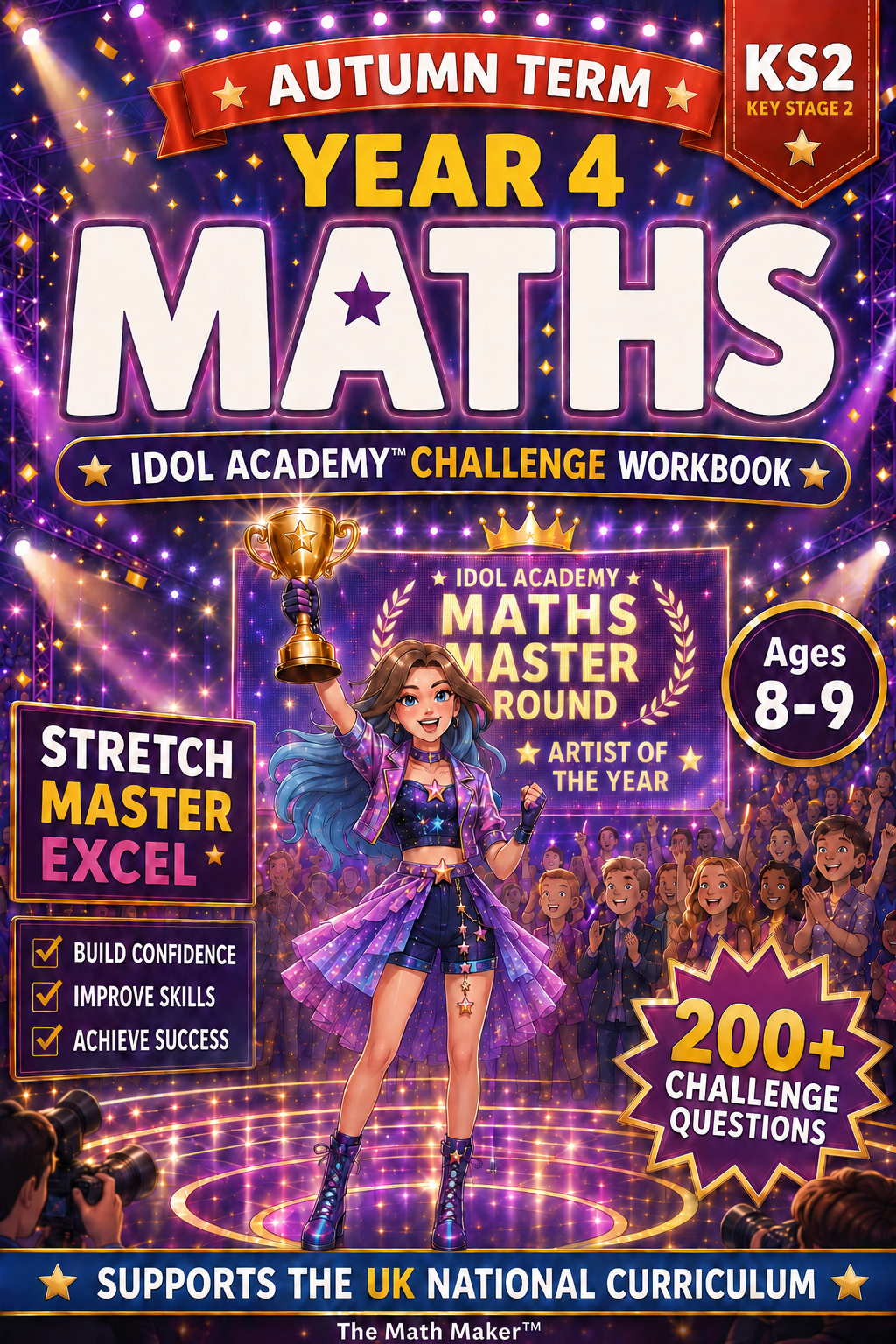 Year 4 Maths Workbook - Idol Academy Autumn Term (Challenge Edition, Digital PDF)