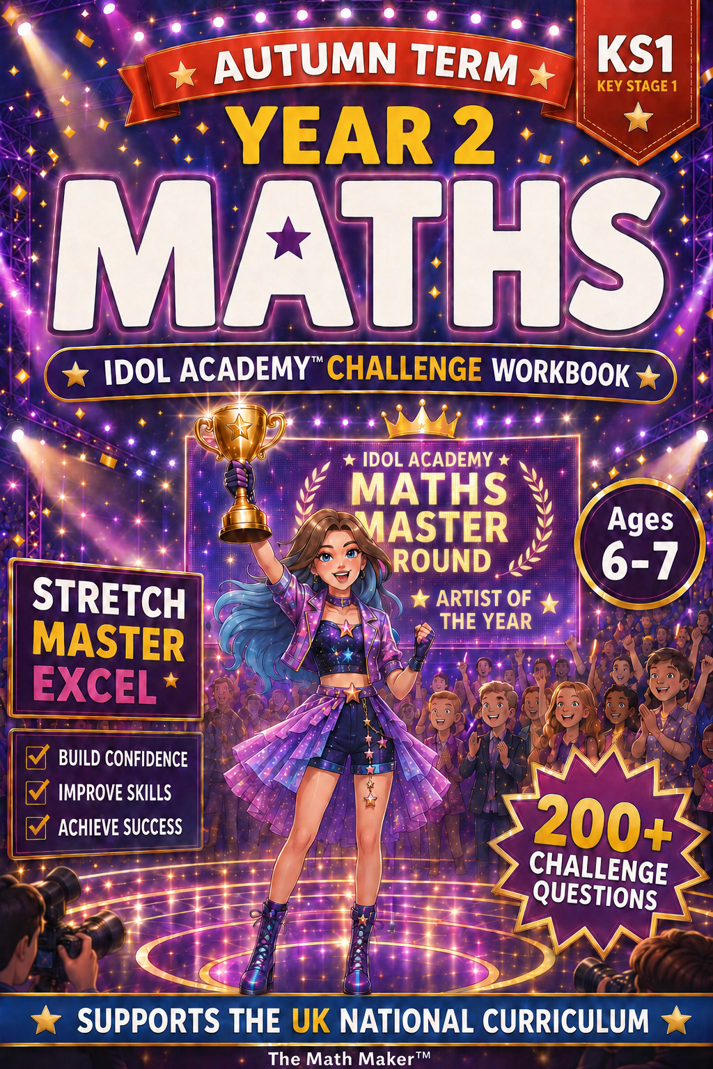 Year 2 Maths Workbook - Idol Academy Autumn Term (Challenge Edition, Digital PDF)